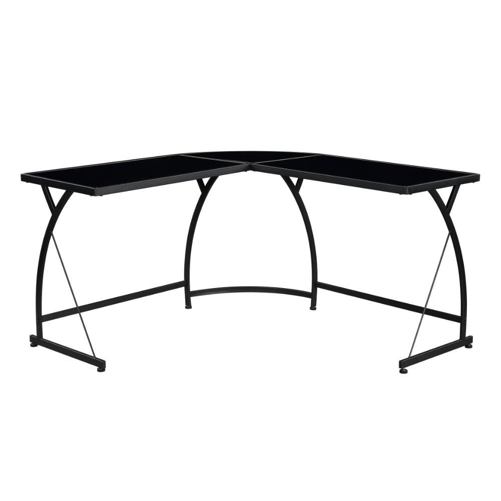Janison - Desk - Black Glass & Black - Tony's Home Furnishings