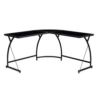 Janison - Desk - Black Glass & Black - Tony's Home Furnishings