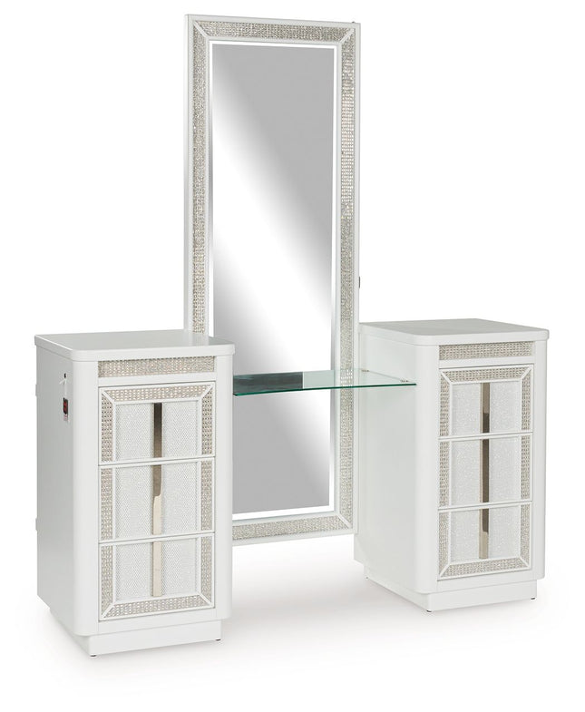 Chalanna - White - Vanity With Mirror Signature Design by Ashley® 