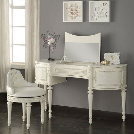 Dorothy - Vanity Desk & Mirror - Ivory - Tony's Home Furnishings