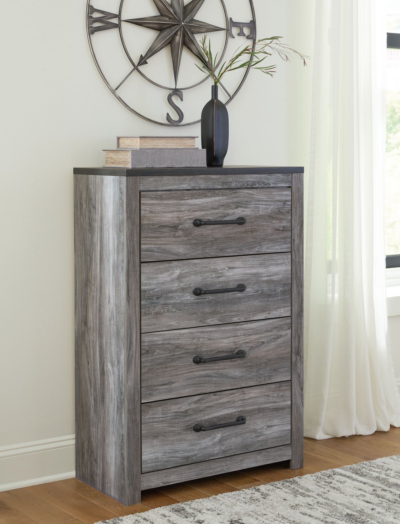 Bronyan - Dark Gray - Four Drawer Chest Signature Design by Ashley® 