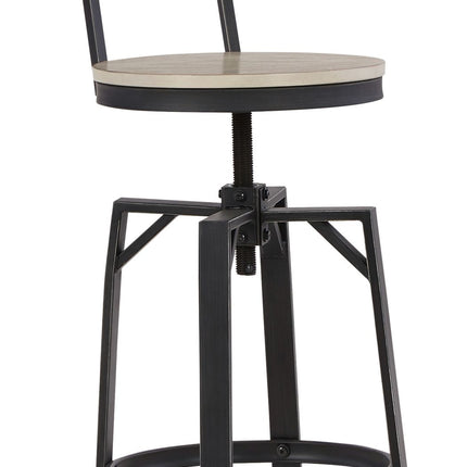 Karisslyn - Whitewash / Black - Swivel Barstool (Set of 2) Signature Design by Ashley® 