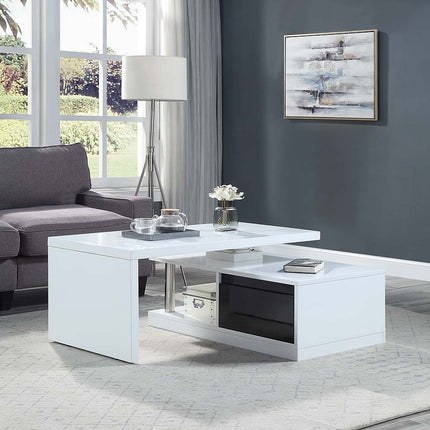 Buck II - Coffee Table - White & Black High Gloss Finish ACME 