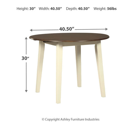 Woodanville - Cream / Brown - Round Drm Drop Leaf Table Signature Design by Ashley® 