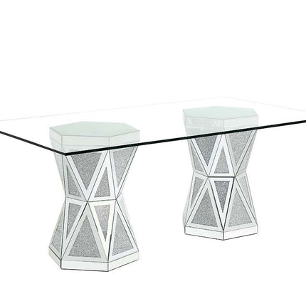 Noralie - Dining Table - Mirrored - Glass ACME 