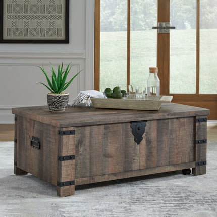 Hollum - Rustic Brown - Lift Top Cocktail Table Signature Design by Ashley® 