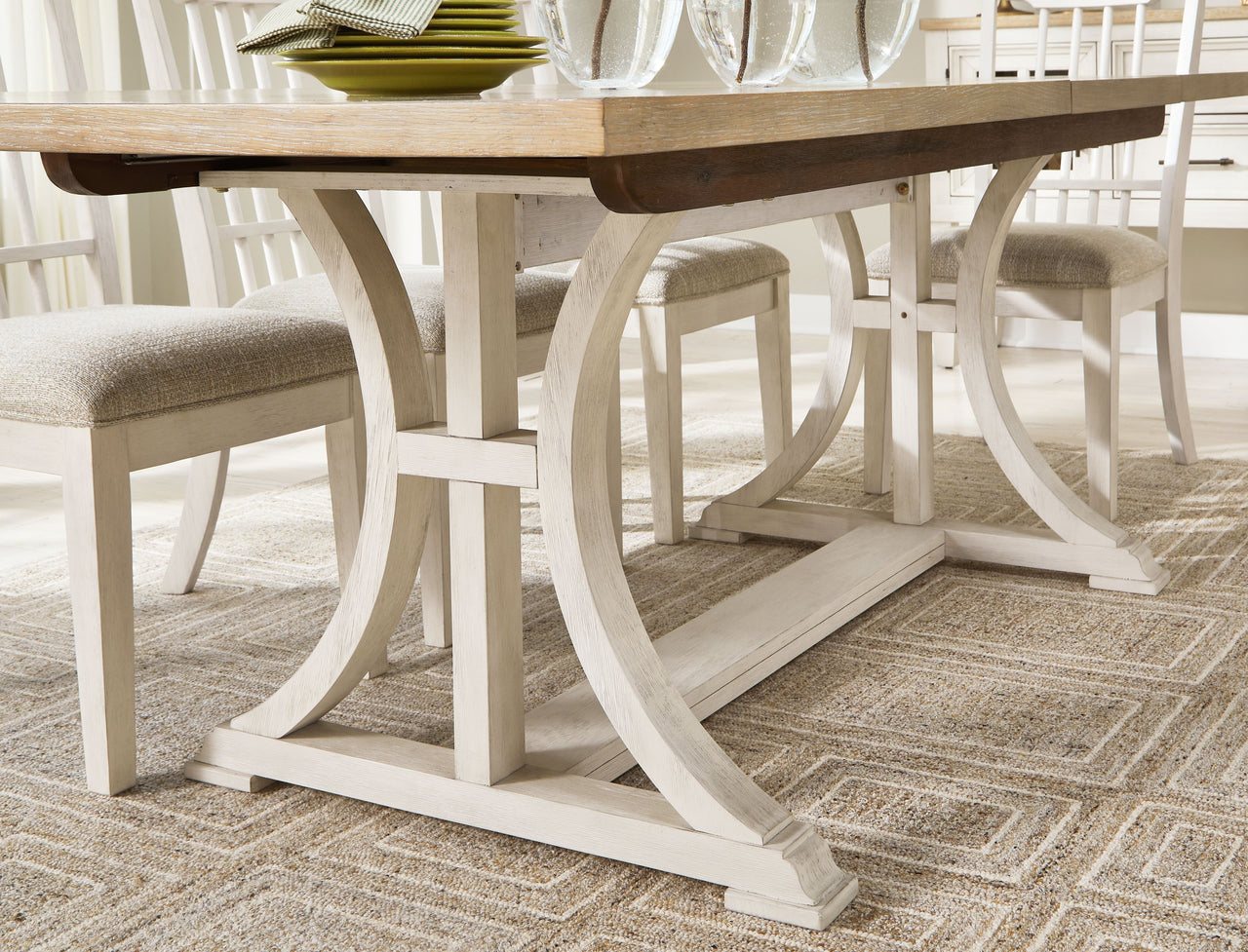 Shaybrock - Antique White / Brown - Rectangular Dining Room Extension Table - Tony's Home Furnishings