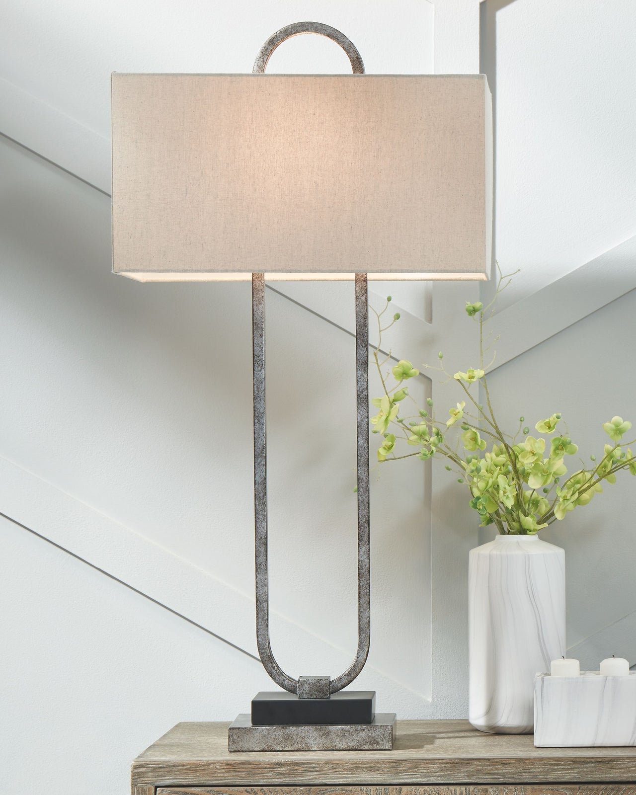 Bennish - Antique Silver Finish - Metal Table Lamp - Tony's Home Furnishings
