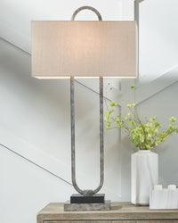 Thumbnail for Bennish - Antique Silver Finish - Metal Table Lamp - Tony's Home Furnishings