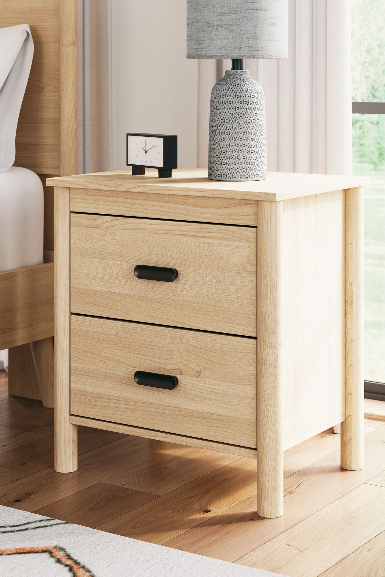 Cabinella - Tan - Two Drawer Night Stand Signature Design by Ashley® 