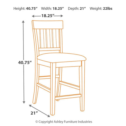 Haddigan - Dark Brown - Upholstered Barstool (Set of 2) Ashley Furniture 