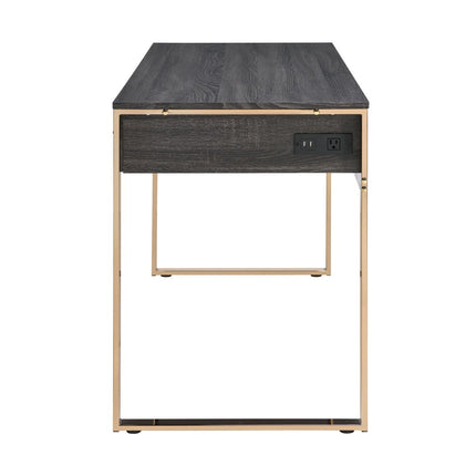 Perle - Vanity Desk - Champagne Gold & Black Finish ACME 