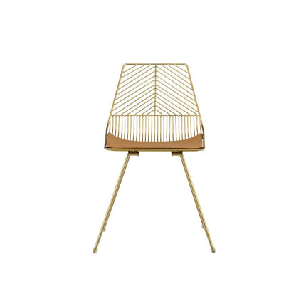 Faina - Side Chair (Set of 2) - Whiskey PU & Gold ACME 