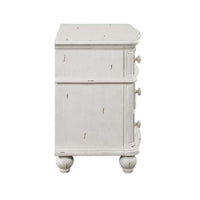 Jaqueline - Nightstand - Light Gray Linen & Antique White Finish ACME 