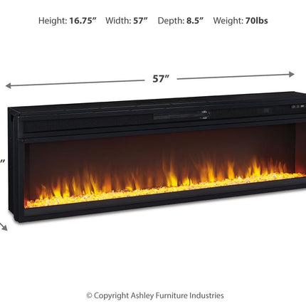 Entertainment - Black - Wide Fireplace Insert Ashley Furniture 