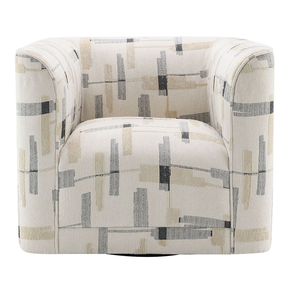 Darya - Chair With Swivel - Beige Pattern Fabric - Tony's Home Furnishings