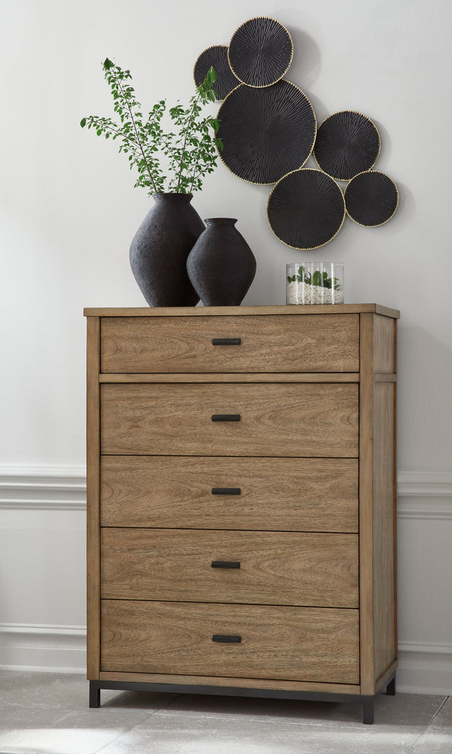 Tomtyn - Light Brown - Five Drawer Chest Benchcraft® 