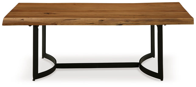 Fortmaine - Brown / Black - Rectangular Cocktail Table Signature Design by Ashley® 