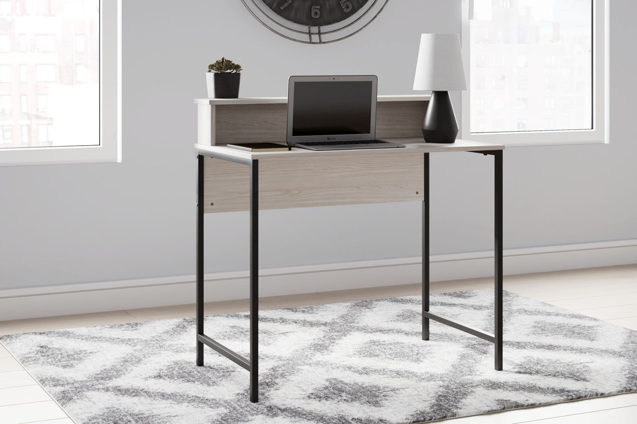 Bayflynn - White / Black - Home Office Desk With Hutch - Tony's Home Furnishings