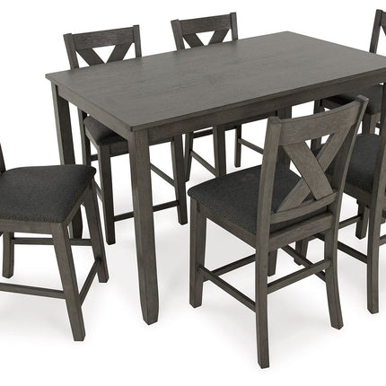 Caitbrook - Gray - Rect Drm Counter Table Set (Set of 7) Signature Design by Ashley® 