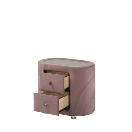 Salonia - Nightstand - Pink Velvet ACME 