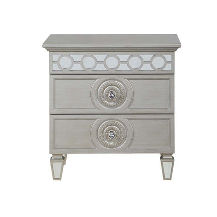 Varian - Nightstand - Silver & Mirrored Finish ACME 