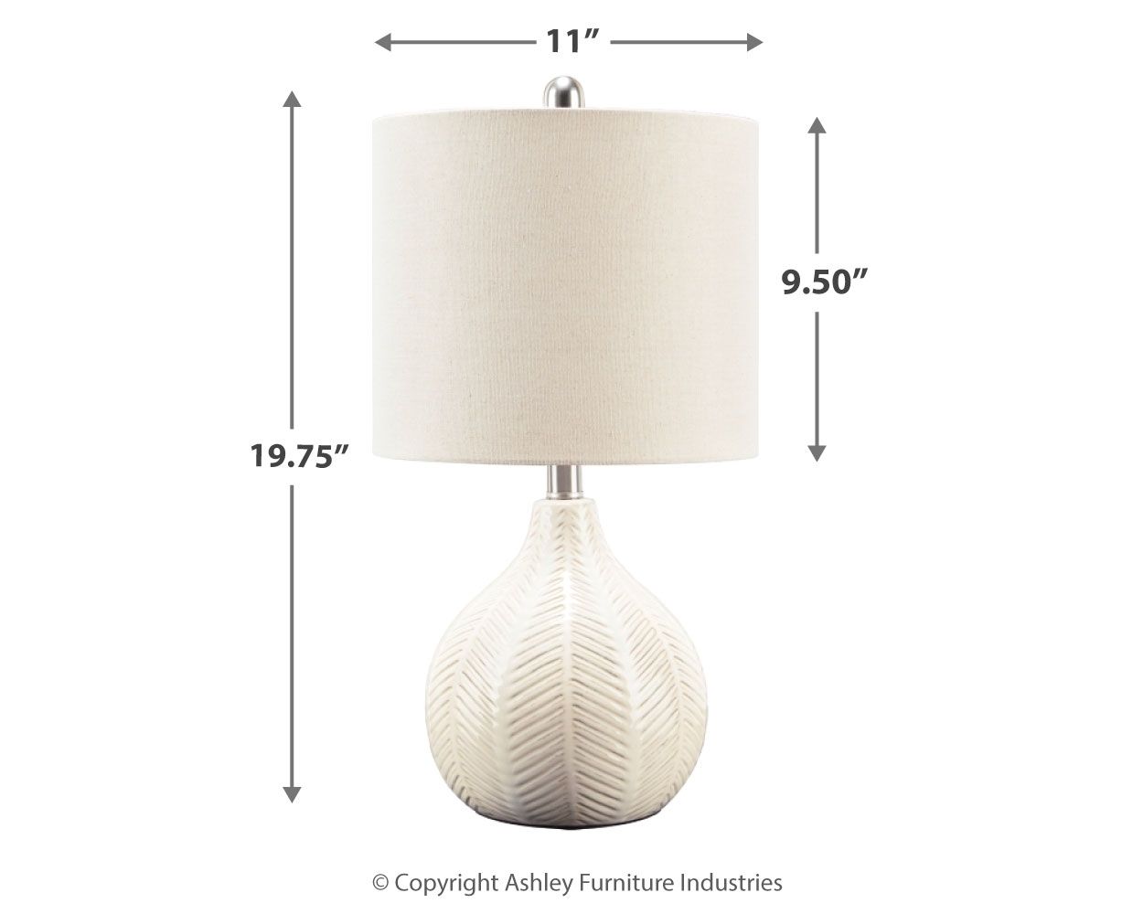 Rainermen - Off White - Ceramic Table Lamp - Tony's Home Furnishings