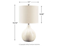 Thumbnail for Rainermen - Off White - Ceramic Table Lamp - Tony's Home Furnishings