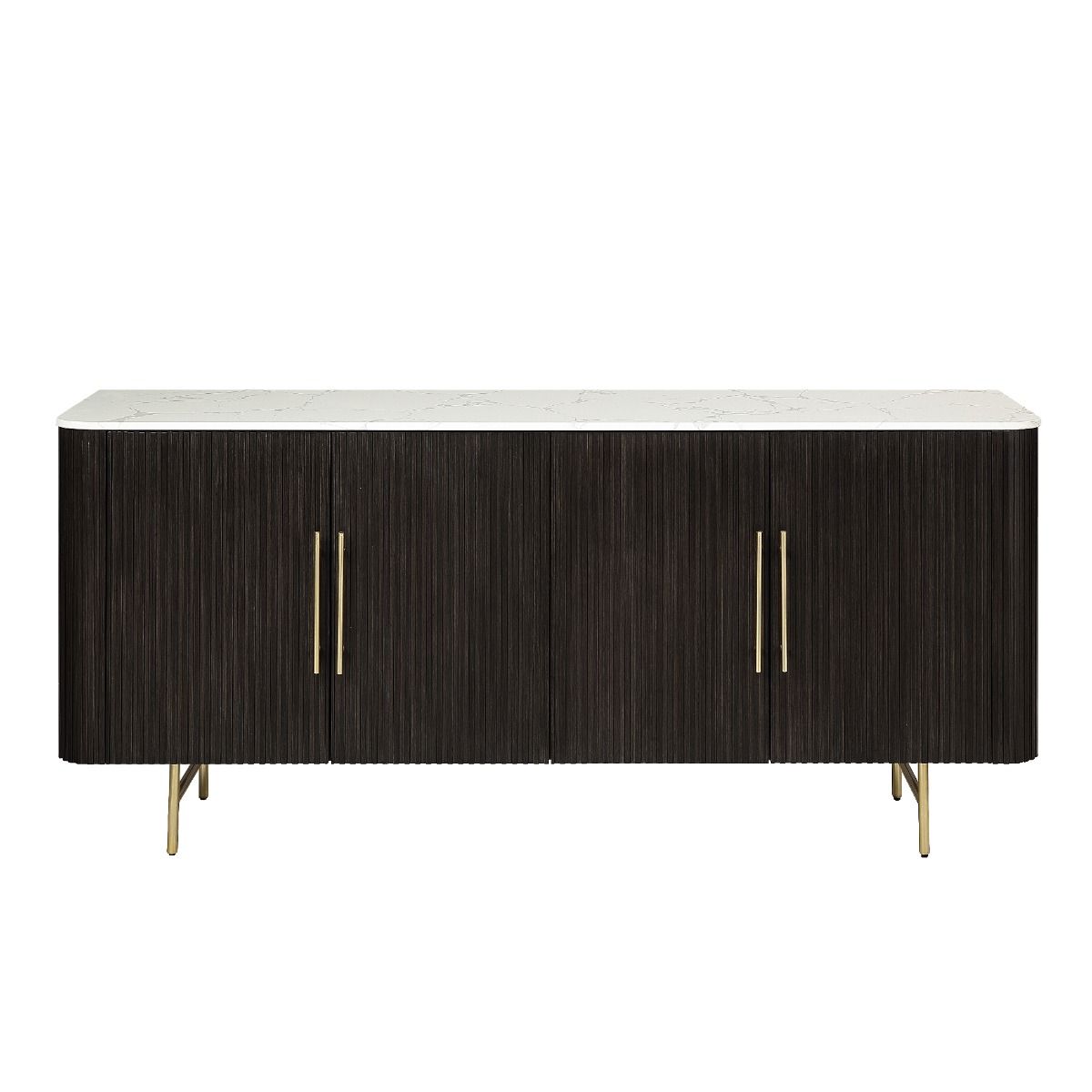 Clayten - Server - White Natural Marble Top & Espreeso Finish ACME 