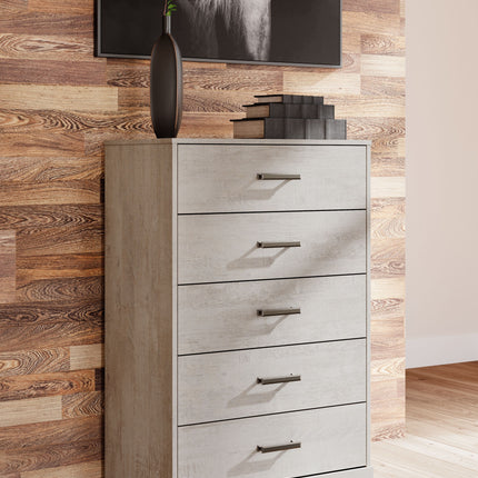 Shawburn - Whitewash - Five Drawer Chest Signature Design by Ashley® 