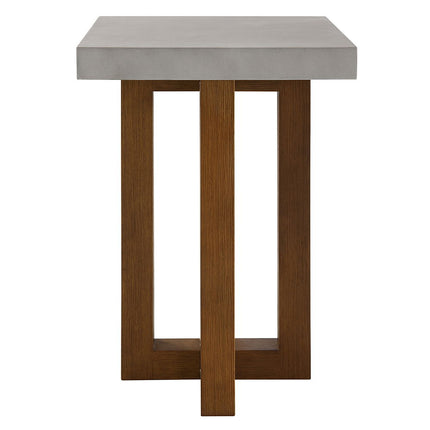 Keven - End Table - Faux Concrete Top & Walnut  Finish ACME 