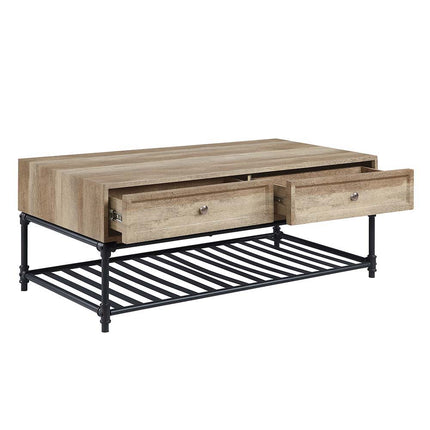 Brantley - Coffee Table - Oak & Sandy Black Finish ACME 