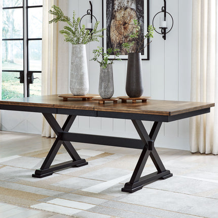 Wildenauer - Brown / Black - Rectangular Dining Extension Table Signature Design by Ashley® 