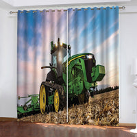 Agriculture Tractor Curtains Pattern Blackout Window Drapes EBuycos 