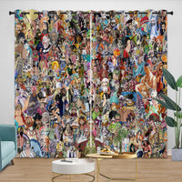 Anime One Piece Curtains Kids Blackout Window Drapes