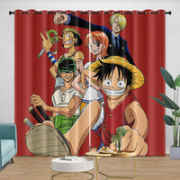 Anime One Piece Curtains Kids Blackout Window Drapes