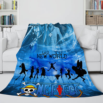 Anime One Piece Straw Hat Pirates Super Soft Flannel Throw Bed Blanket