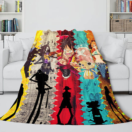 Anime One Piece Straw Hat Pirates Super Soft Flannel Throw Bed Blanket