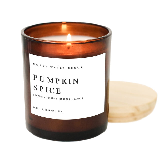 Pumpkin Spice Soy Candle - Amber Jar - 11 oz - Tony's Home Furnishings