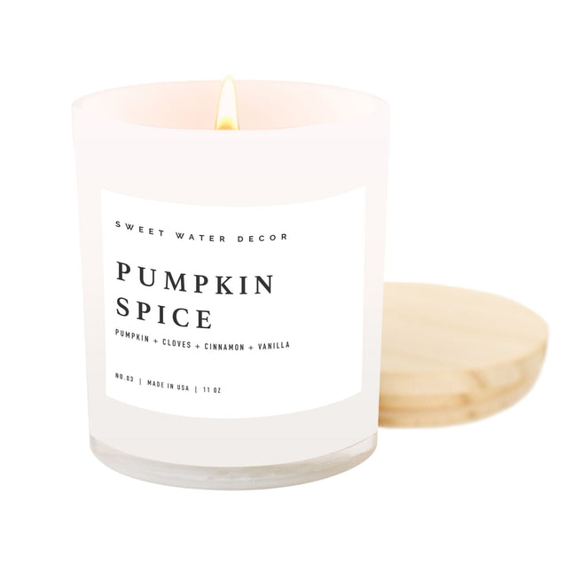 Pumpkin Spice Soy Candle - White Jar - 11 oz - Tony's Home Furnishings