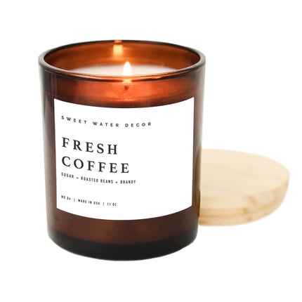 Fresh Coffee Soy Candle - Amber Jar - 11 oz - Tony's Home Furnishings