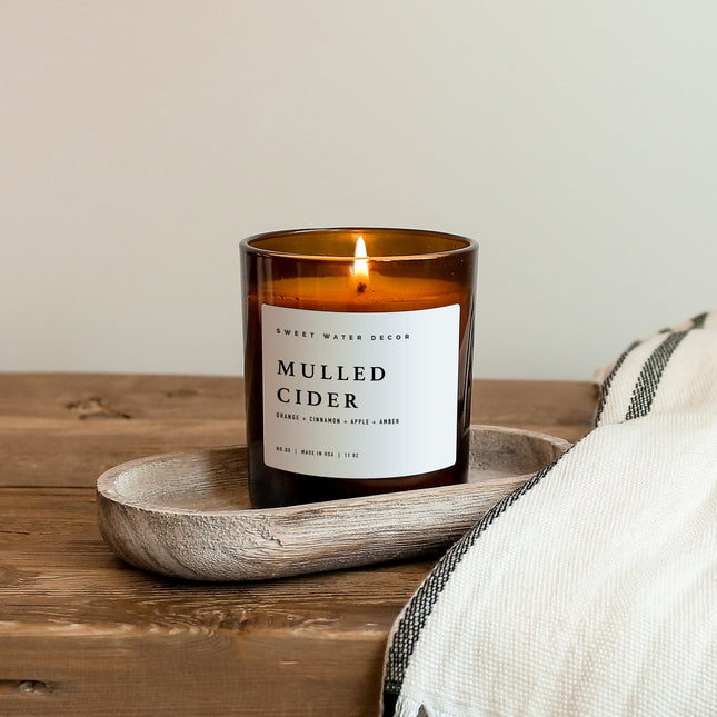 Mulled Cider Soy Candle - Amber Jar - 11 oz - Tony's Home Furnishings