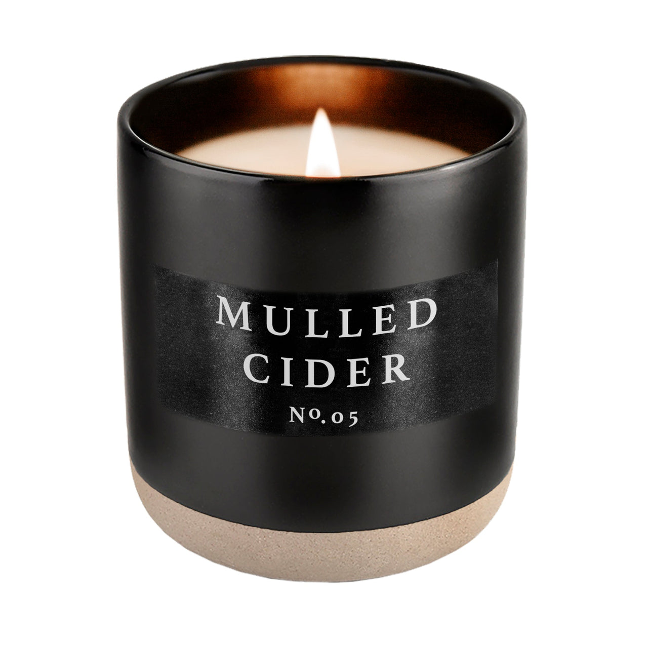 Mulled Cider Soy Candle - Black Stoneware Jar - 12 oz - Tony's Home Furnishings