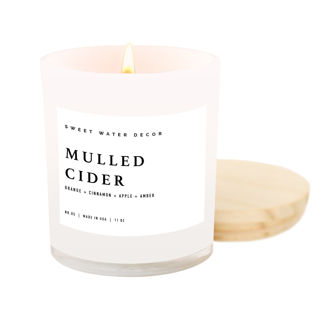 Mulled Cider Soy Candle - White Jar - 11 oz - Tony's Home Furnishings