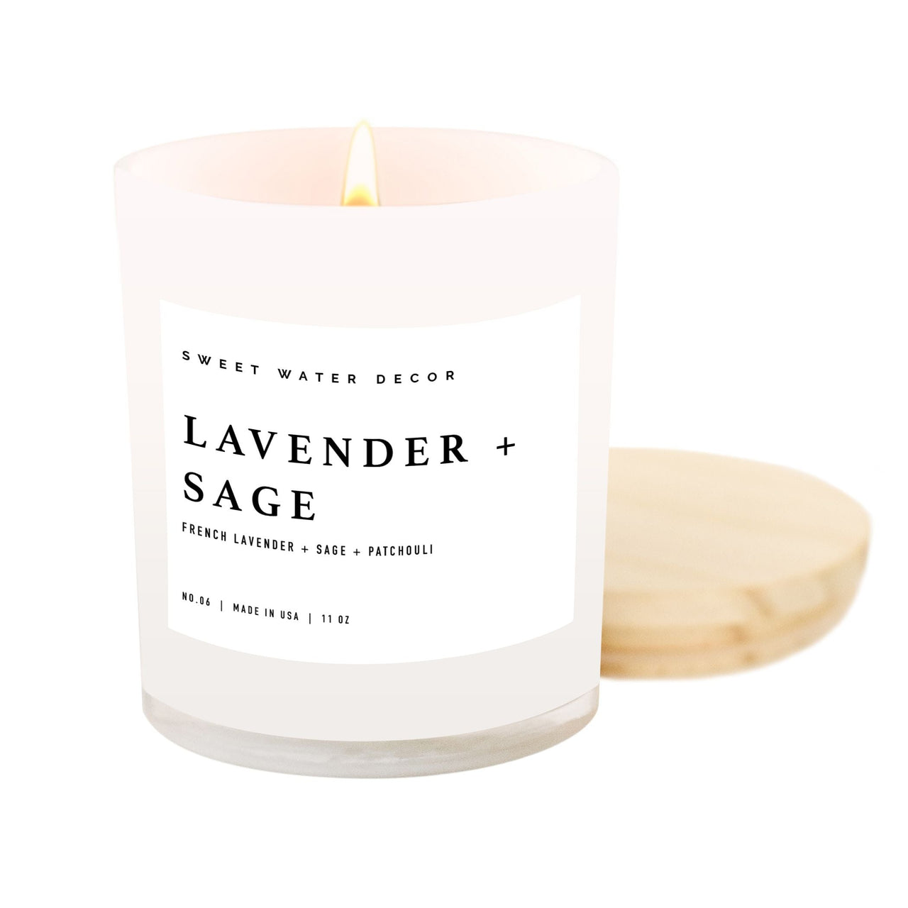 Lavender and Sage Soy Candle - White Jar - 11 oz - Tony's Home Furnishings