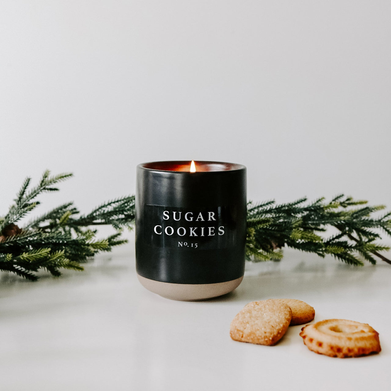 Sugar Cookies Soy Candle - Black Stoneware Jar - 12 oz - Tony's Home Furnishings