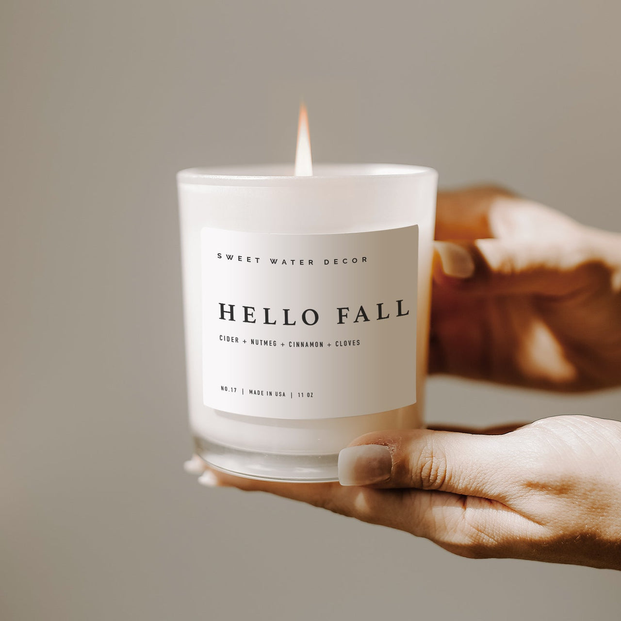 Hello Fall Soy Candle - White Jar - 11 oz - Tony's Home Furnishings