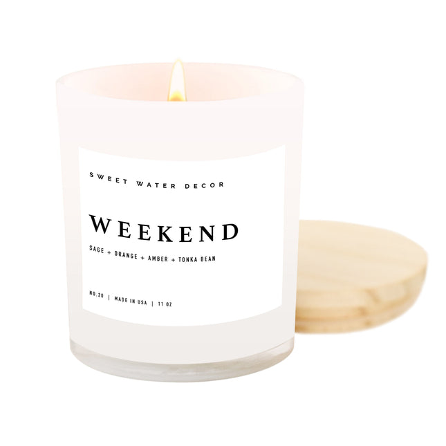 Weekend Soy Candle - White Jar - 11 oz - Tony's Home Furnishings