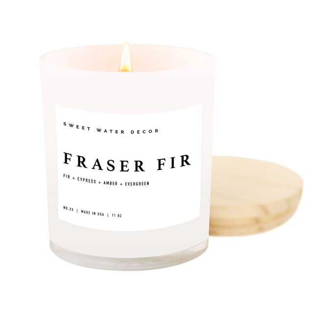 Fraser Fir Soy Candle - White Jar - 11 oz - Tony's Home Furnishings