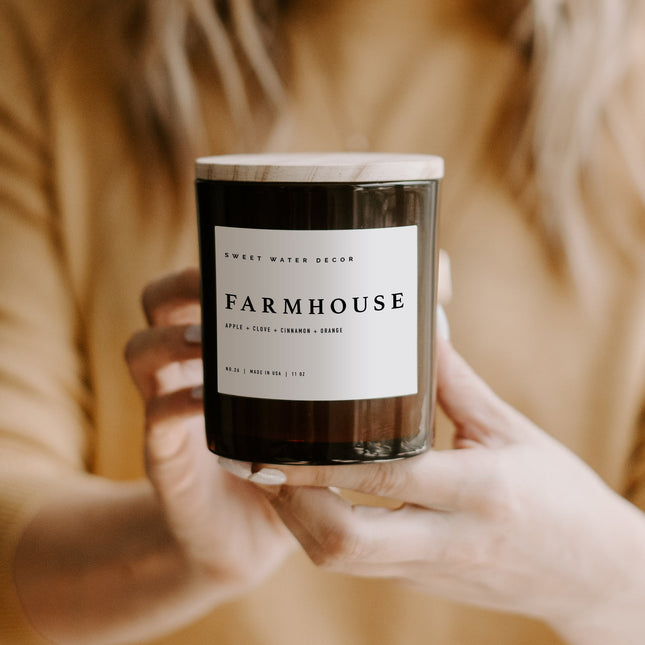 Farmhouse Soy Candle - Amber Jar - 11 oz - Tony's Home Furnishings